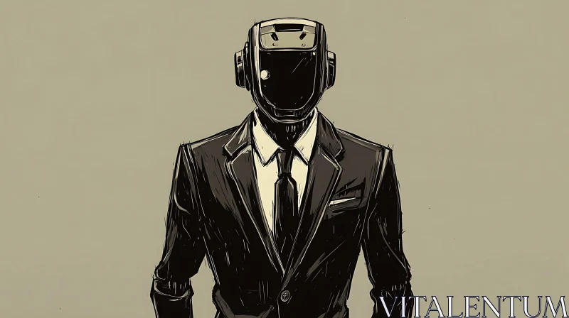 Stylized Robot Businessman AI Image