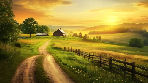 Golden Hour at Farm