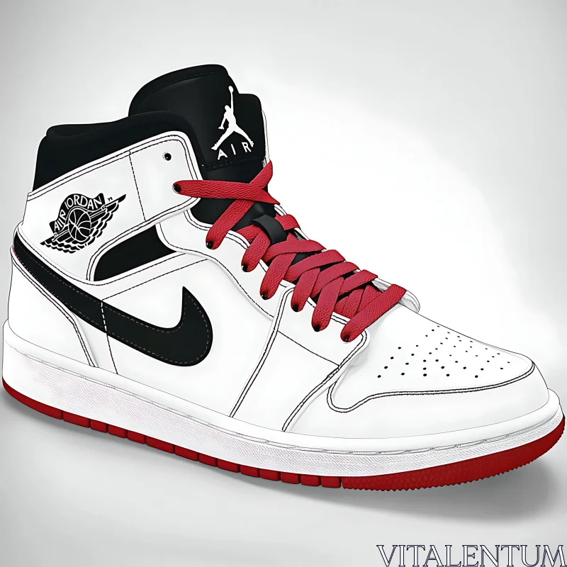 Modern White, Black, and Red Sneaker