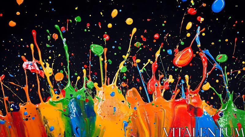 Abstract Colourful Paint Explosion Art