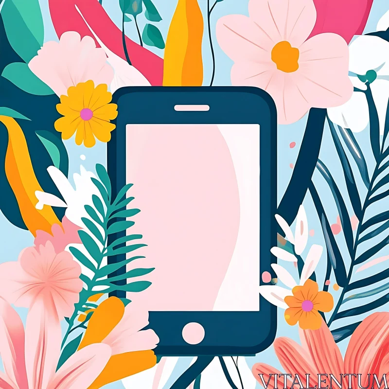 Phone with Floral Design