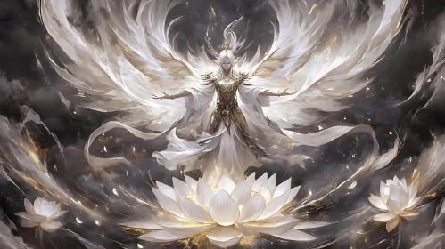 Guardian Angel with White Lotus