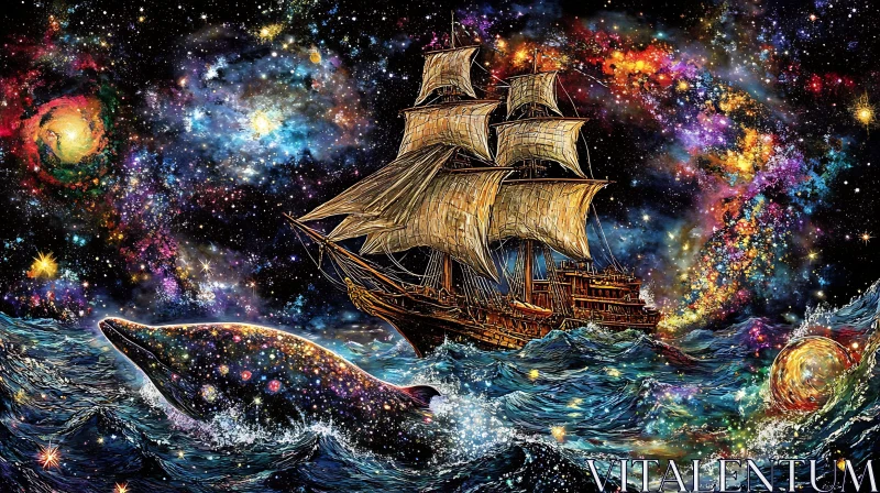 Cosmic Ocean: A Ship's Journey with a Whale