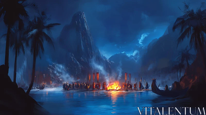 Island Night Bonfire Gathering