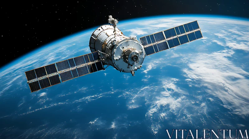 Space Satellite Above Earth