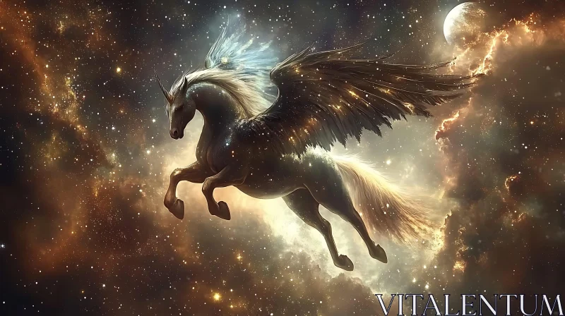 Winged Unicorn Among the Stars