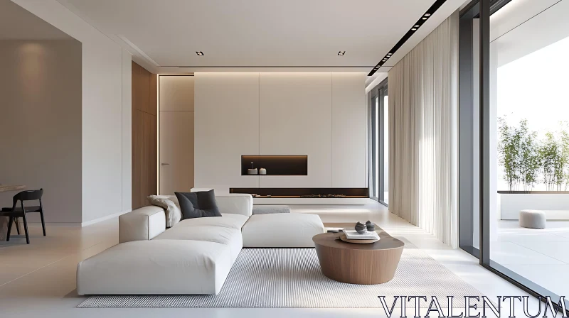 Minimalist Home Interior with White Sofa
