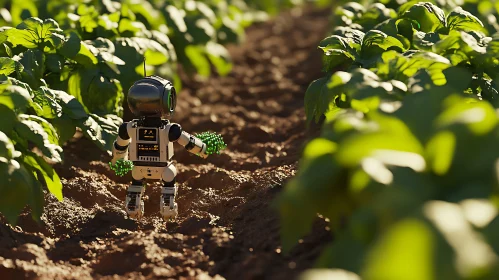 Agricultural Robot Among Greenery