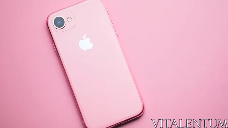 Stylish Pink Apple iPhone on Pink Background