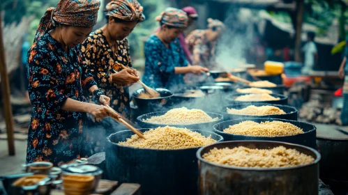 Traditional Outdoor Cooking by Women