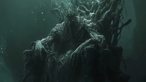 Rooted Ruler: A Dark Fantasy Portrait