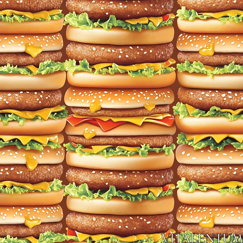 Burgers Seamless Pattern