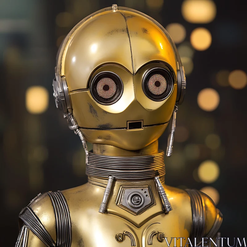 Cyborg Android Close-Up AI Image