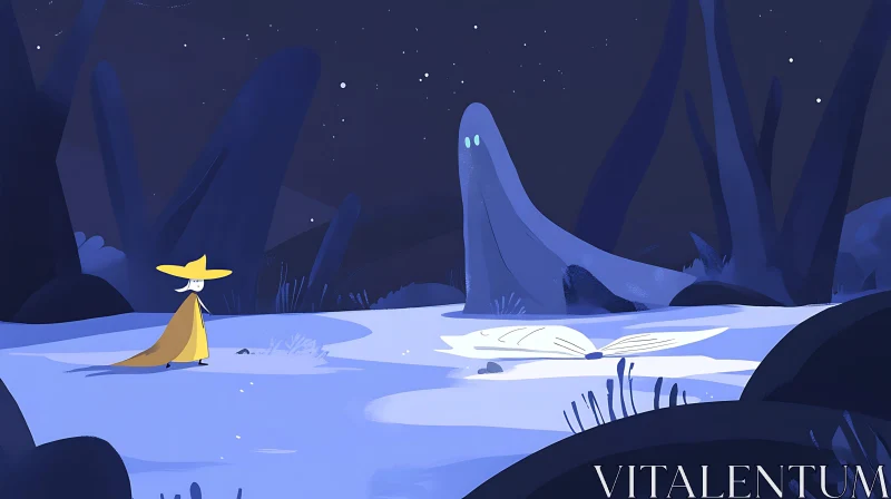 Starry Night Cartoon Scene