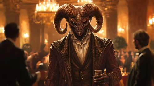 Horned Demon at Social Gathering