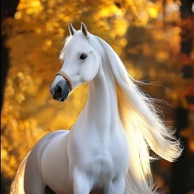 Majestic White Horse Portrait