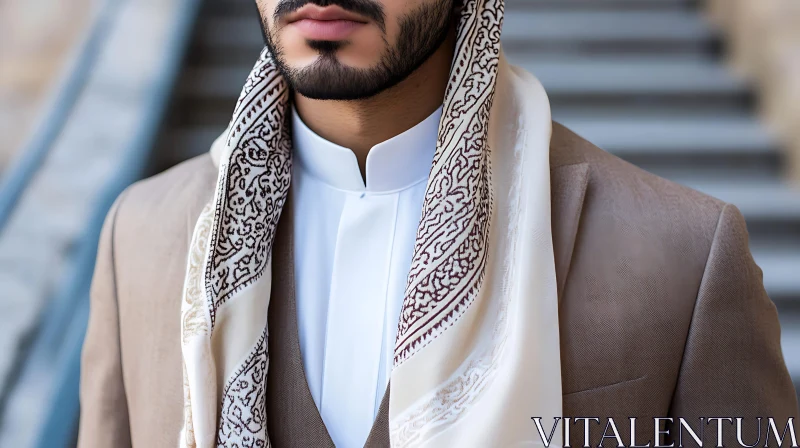 Stylish Male Portrait with Scarf