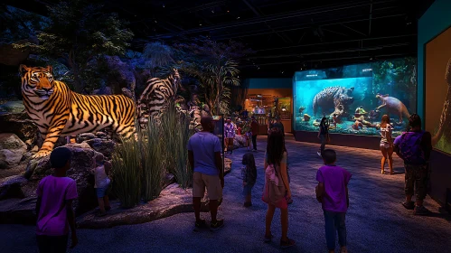 Museum Tiger and Zebra Display