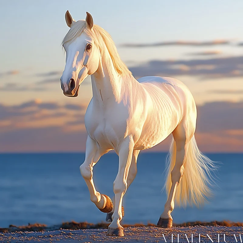 White Horse on the Beach