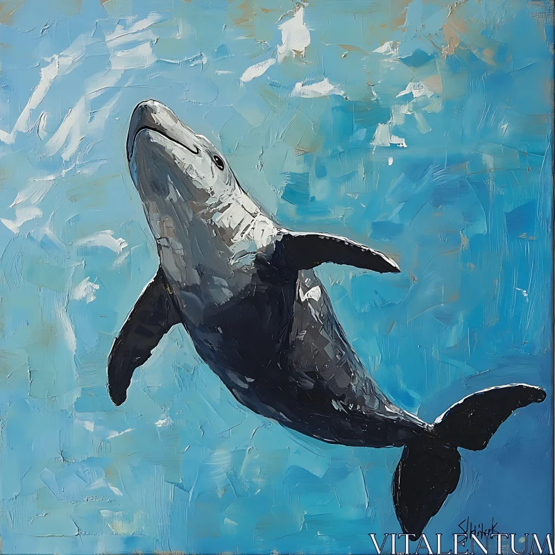 Whale in Ocean Painting