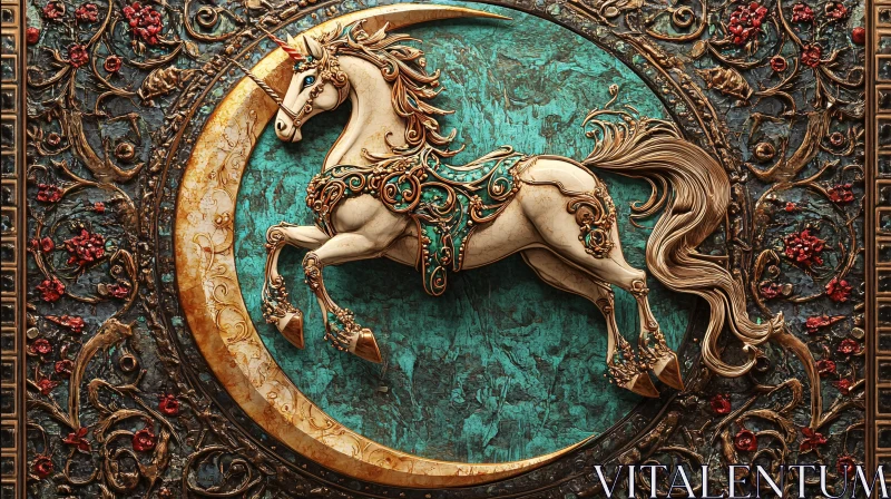 Ornate Unicorn Crescent Artwork