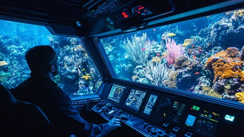 Submarine View of Coral Reef