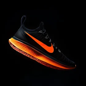 Floating Shoe with Luminous Orange Sole