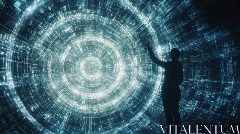 Man Interacting with Digital Interface