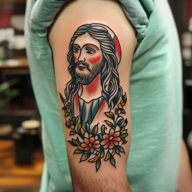 Spiritual Body Art with Floral Accents