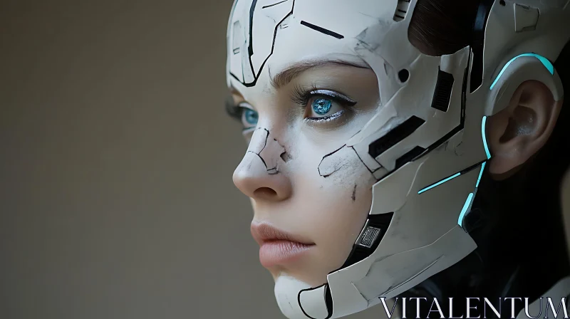 Technologically Enhanced Cyborg Woman
