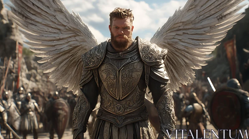 Armored Angel Warrior with Wings