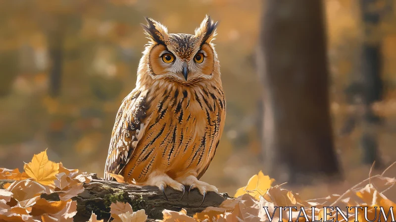 Owl amidst Fall Foliage