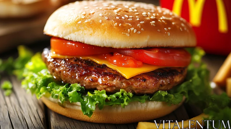 Delicious Cheeseburger and Fries