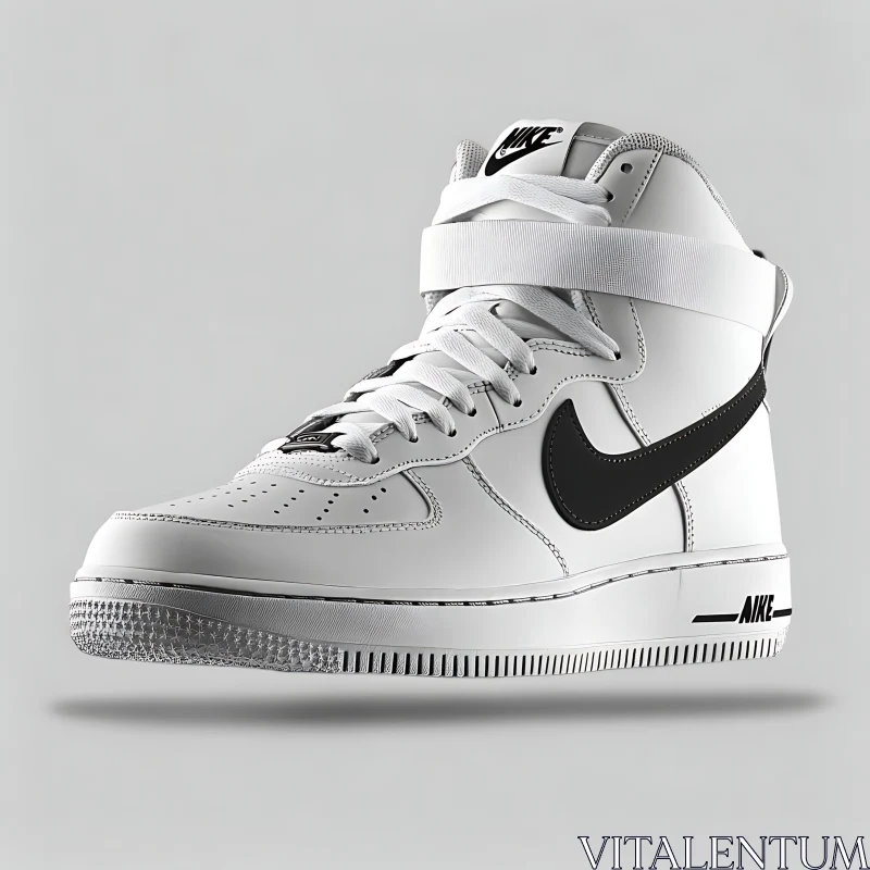 Minimalist White Sneakers with Black Swoosh