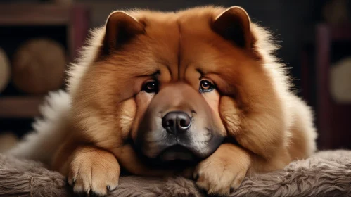 Contemplative Chow Chow Dog in Aurorapunk Style