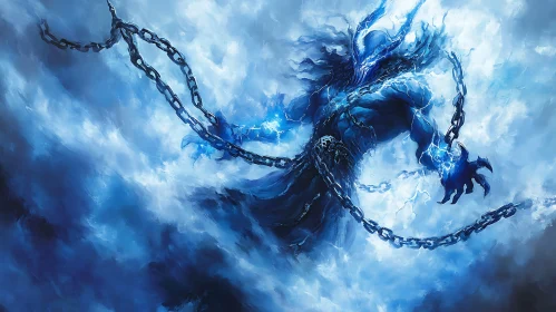 Blue Monster with Chains