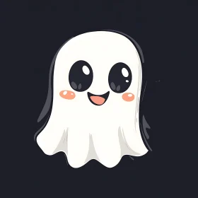 Adorable Ghost Character Illustration
