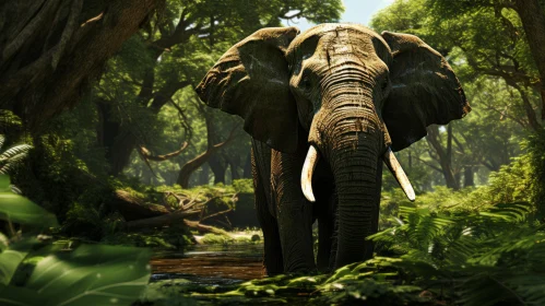 Elephant in Cryengine Style Jungle - Art of the Ivory Coast
