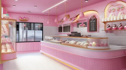 Whimsical Pink Dessert Shop