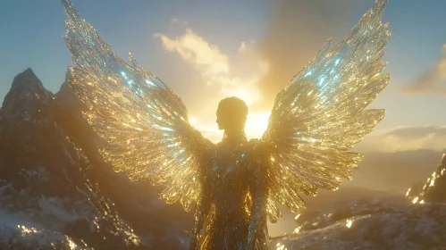 Celestial Angel with Crystalline Wings