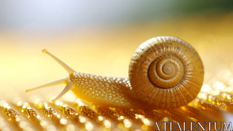 Golden Snail Journey: Marine Biology Inspired Symbolism AI Image