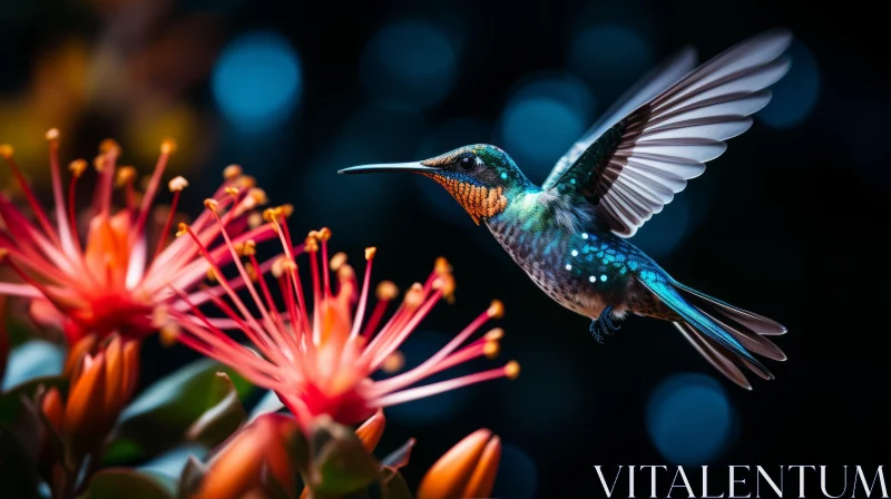 Hovering Hummingbird: A Tropical Masterpiece AI Image