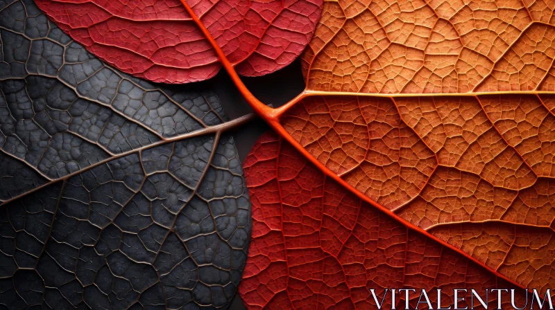 Multicolored Leaf Close-Up - Nature's Artistry Revealed AI Image