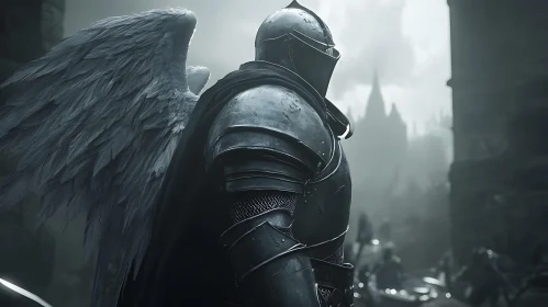 Guardian Angel Knight in Dark Armor
