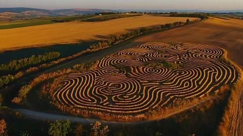 Aerial View of Maze Field