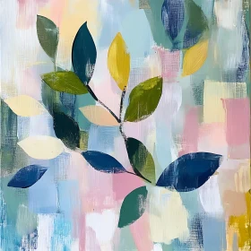 Pastel Leaves Abstract Painting