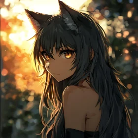 Fantasy Anime Character with Wolf Ears