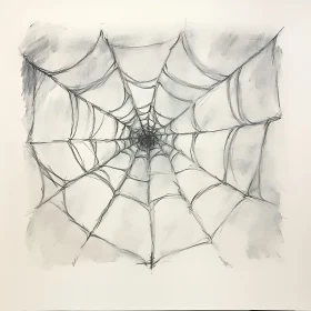 Monochrome Spiderweb Drawing