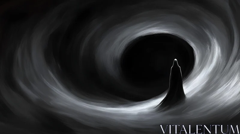 AI ART Dark Figure in Abstract Vortex