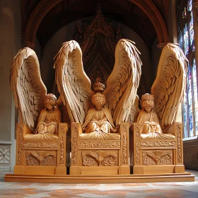 Wooden Angel Sculpture